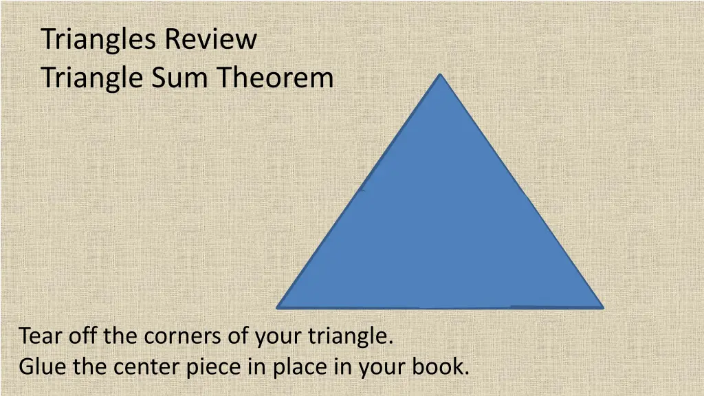 triangles review triangle sum theorem