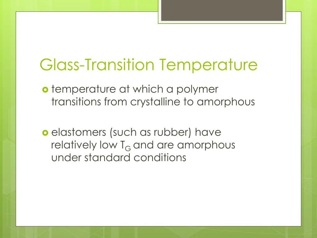 glass transition temperature