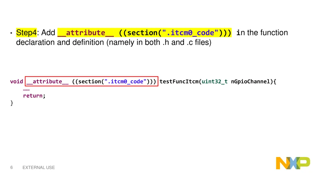 step4 add attribute section itcm0 code