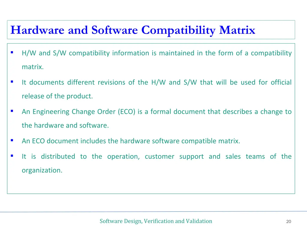 hardware and software compatibility matrix