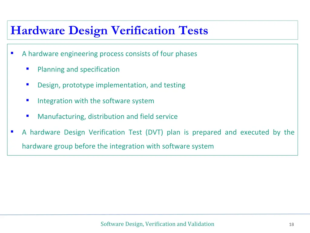 hardware design verification tests