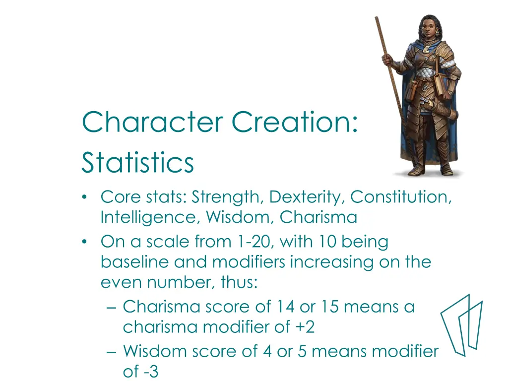 character creation statistics