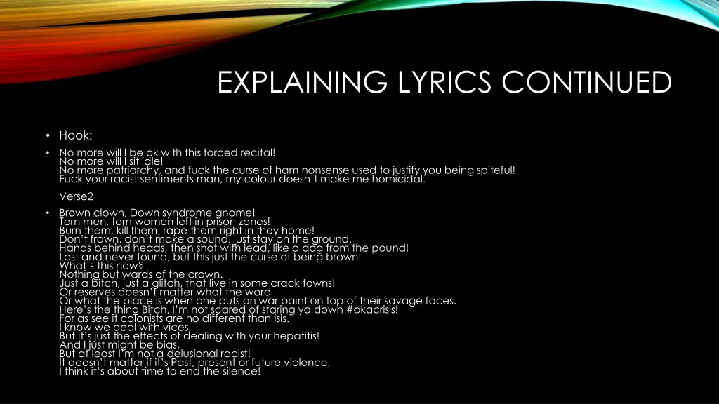 explaining lyrics continued