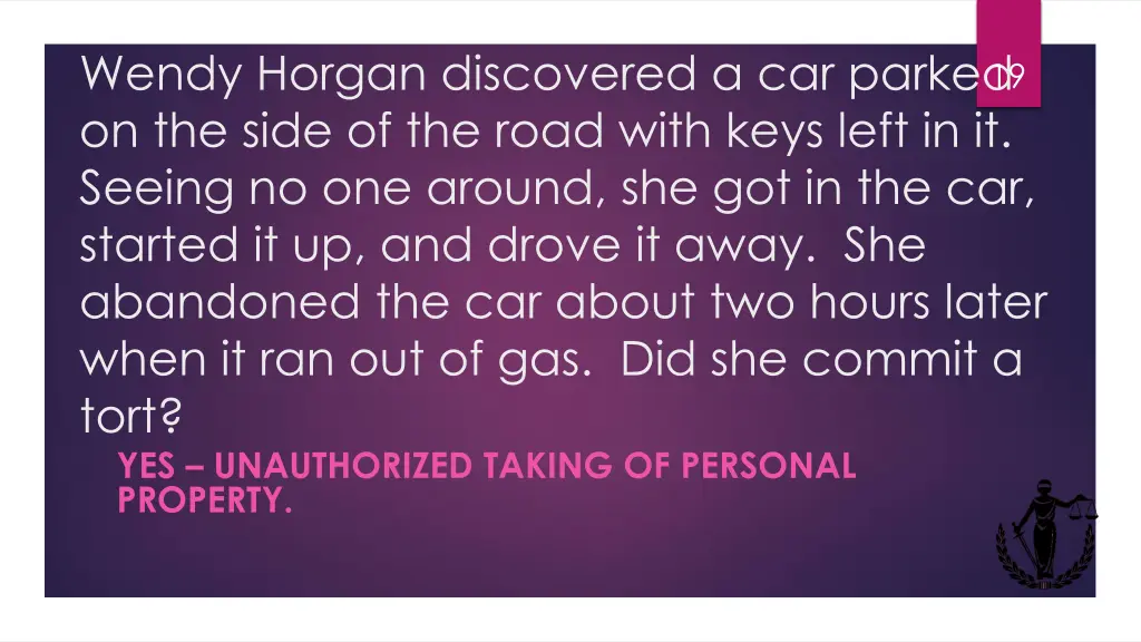 wendy horgan discovered a car parked on the side