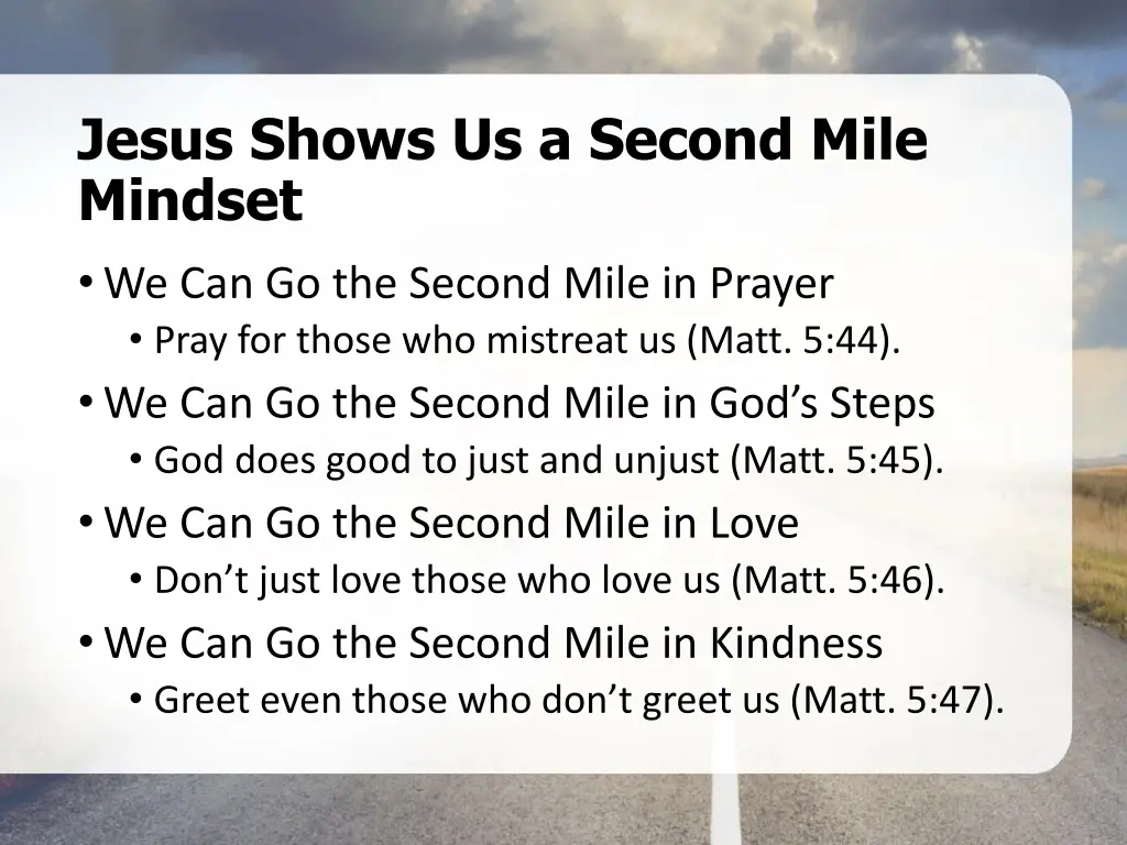 jesus shows us a second mile mindset