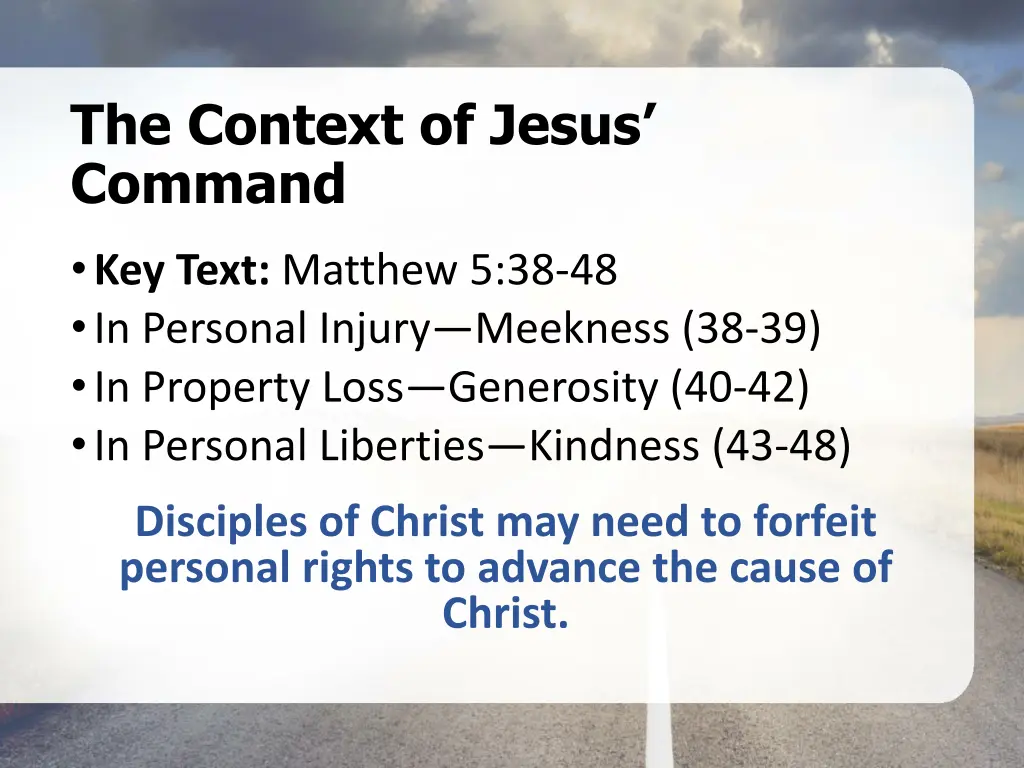 the context of jesus command