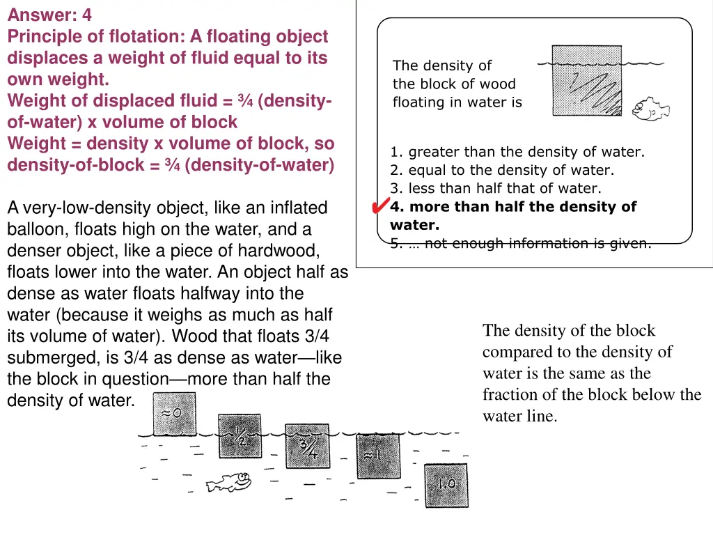 answer 4 principle of flotation a floating object