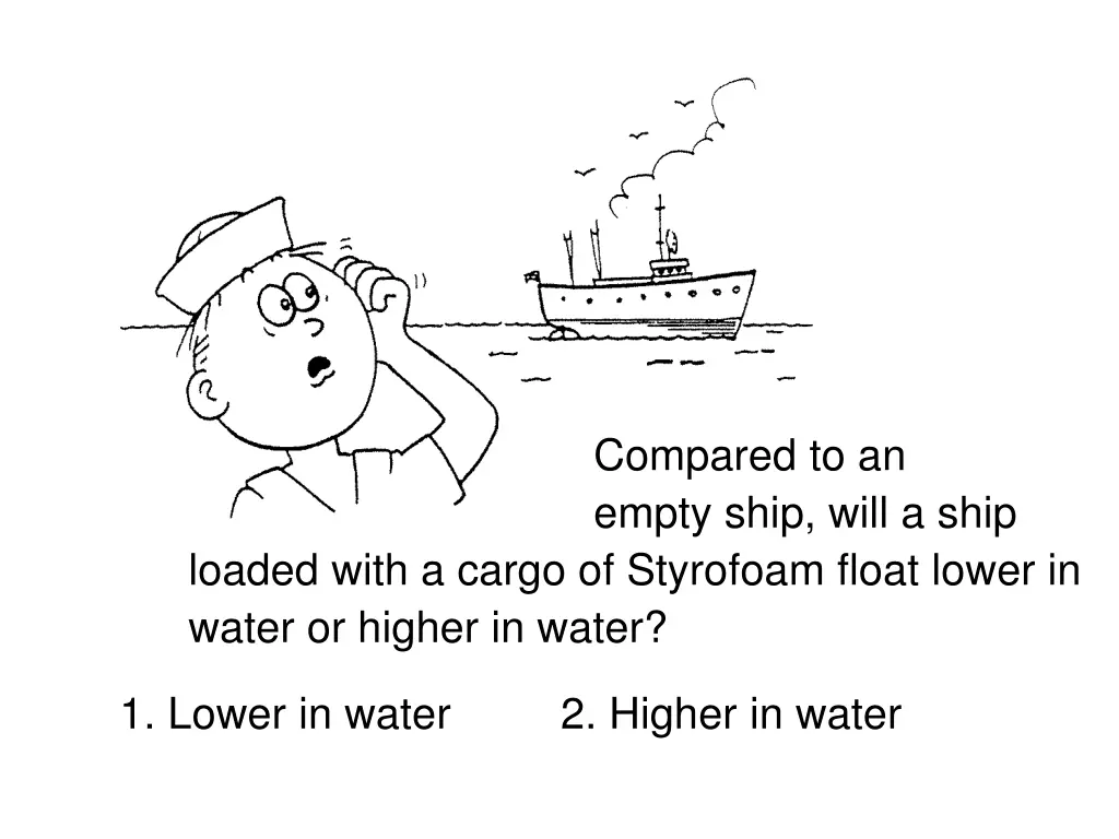 compared to an empty ship will a ship