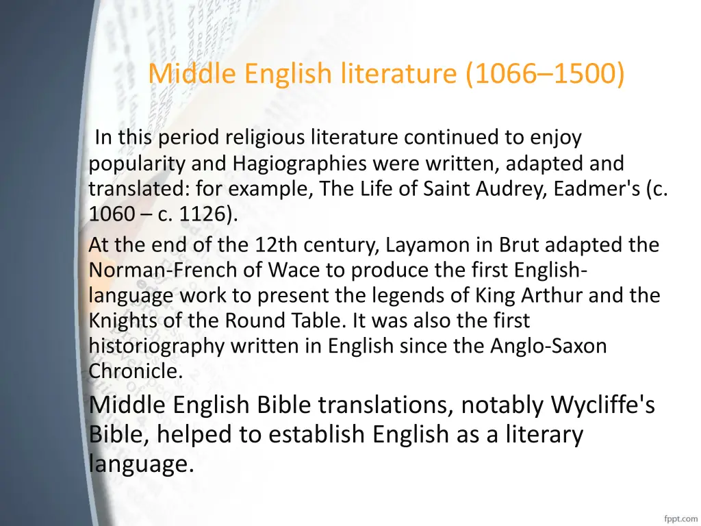 middle english literature 1066 1500 2