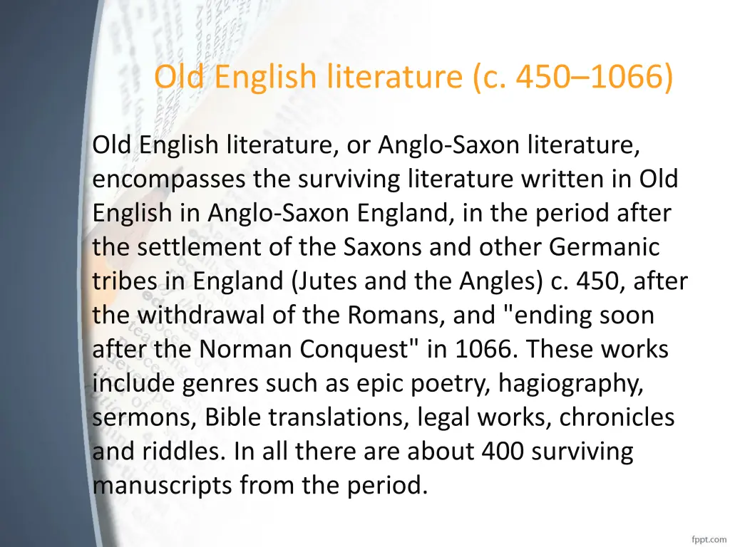 old english literature c 450 1066