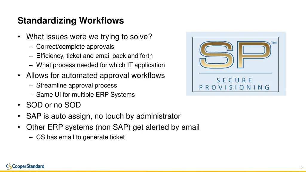 standardizing workflows