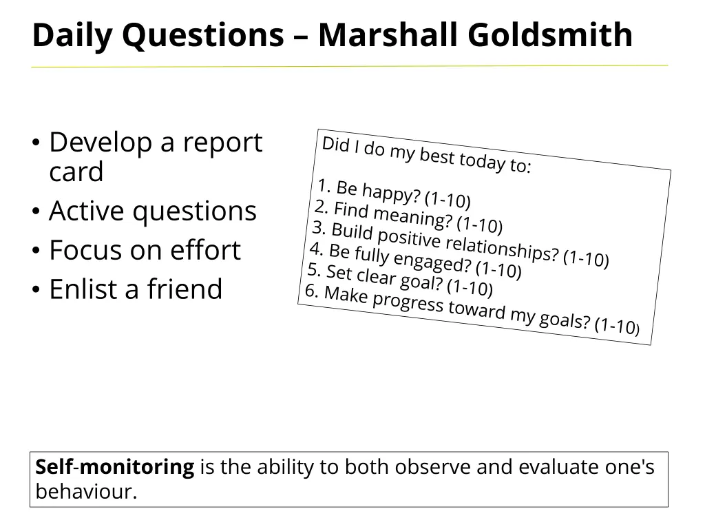 daily questions marshall goldsmith