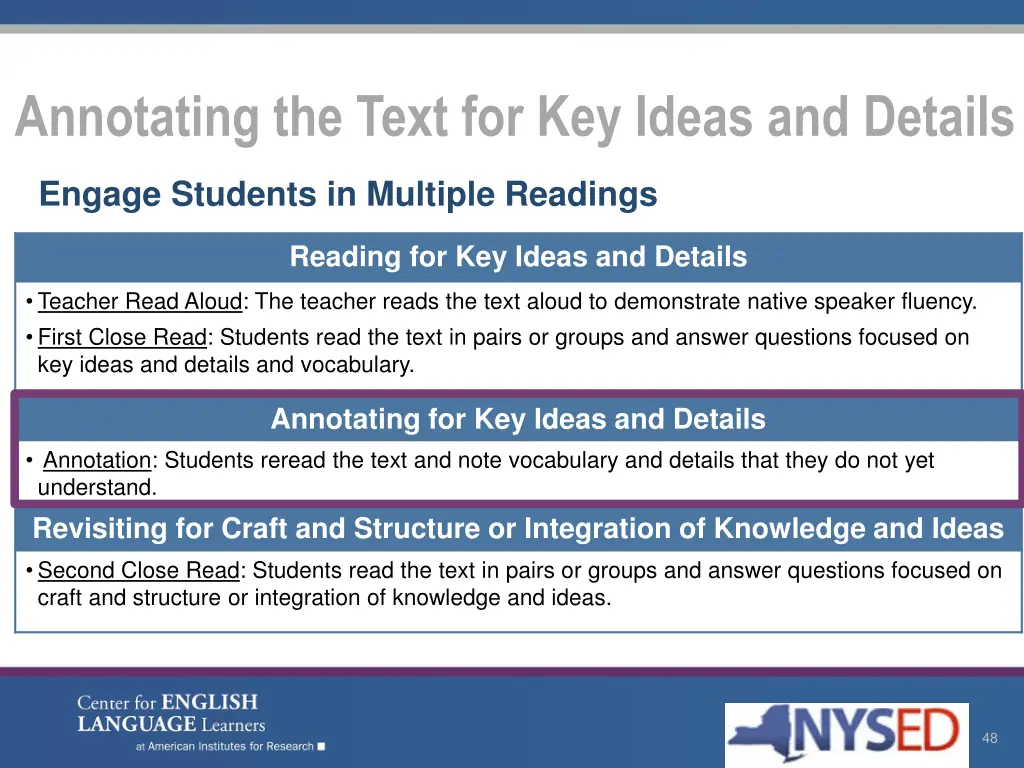 annotating the text for key ideas and details 1