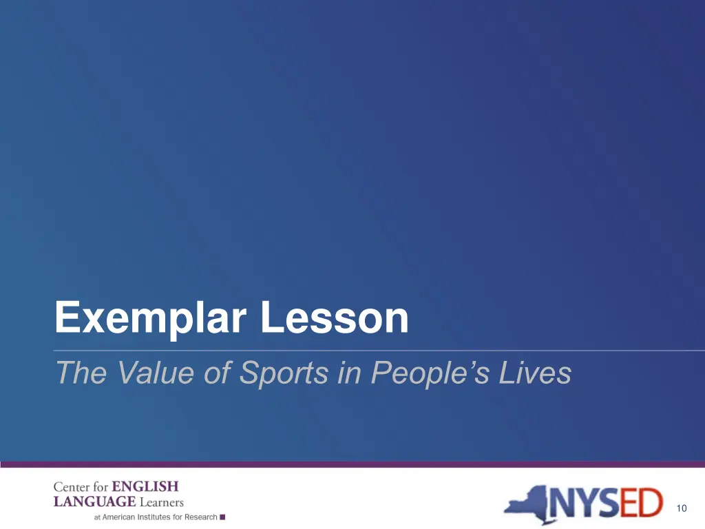 exemplar lesson the value of sports in people