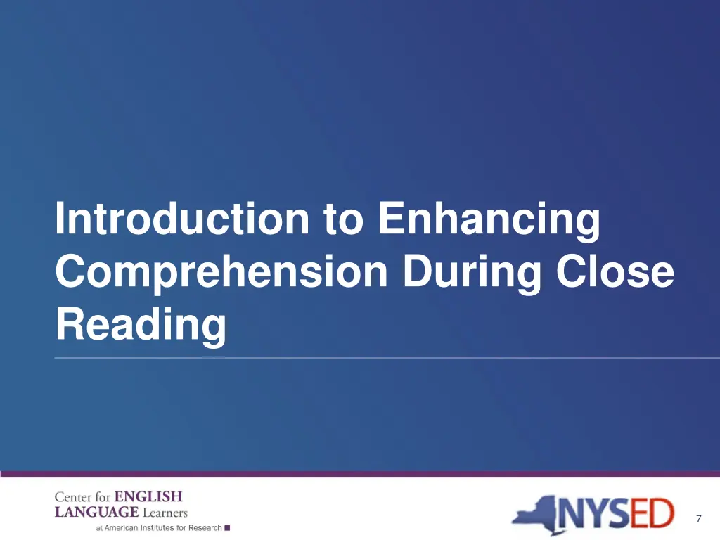 introduction to enhancing comprehension during