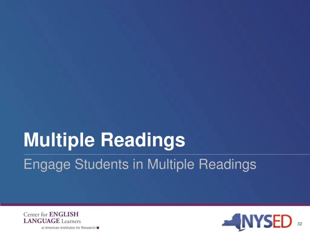 multiple readings engage students in multiple