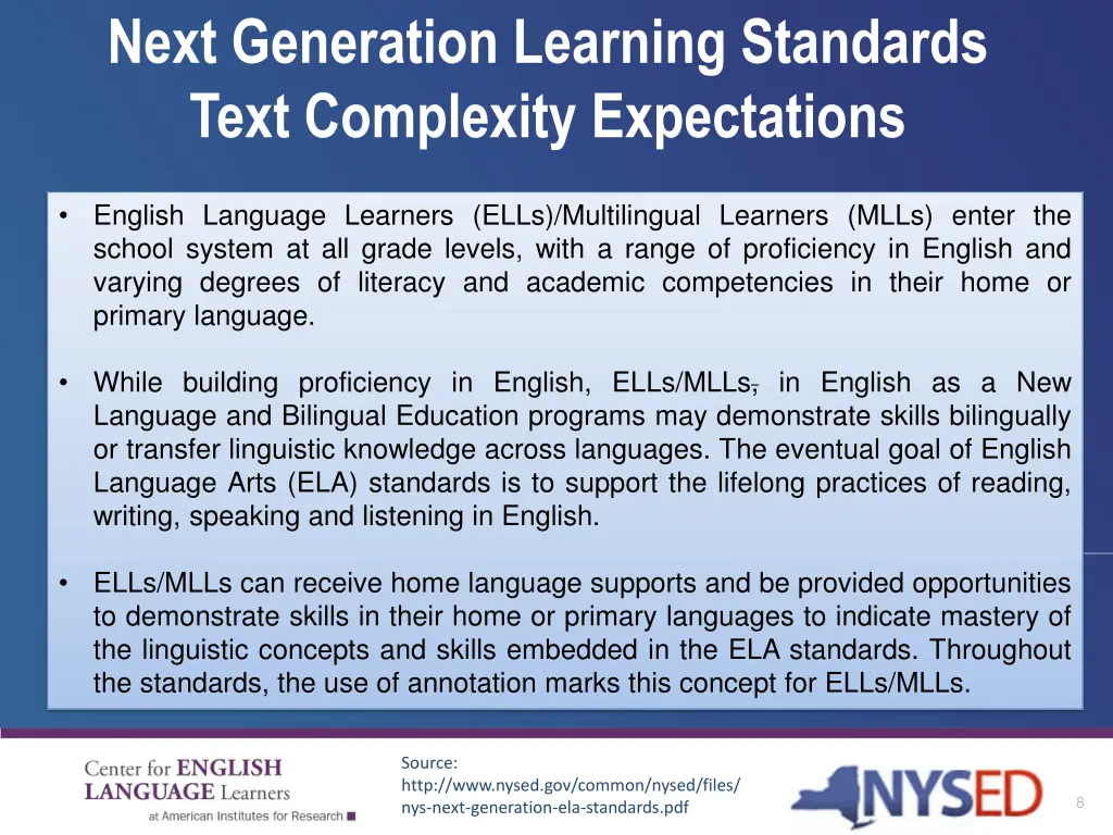 next generation learning standards text