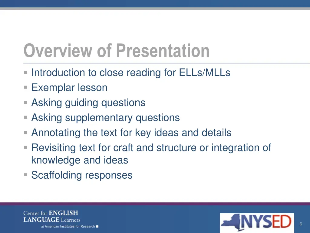 overview of presentation