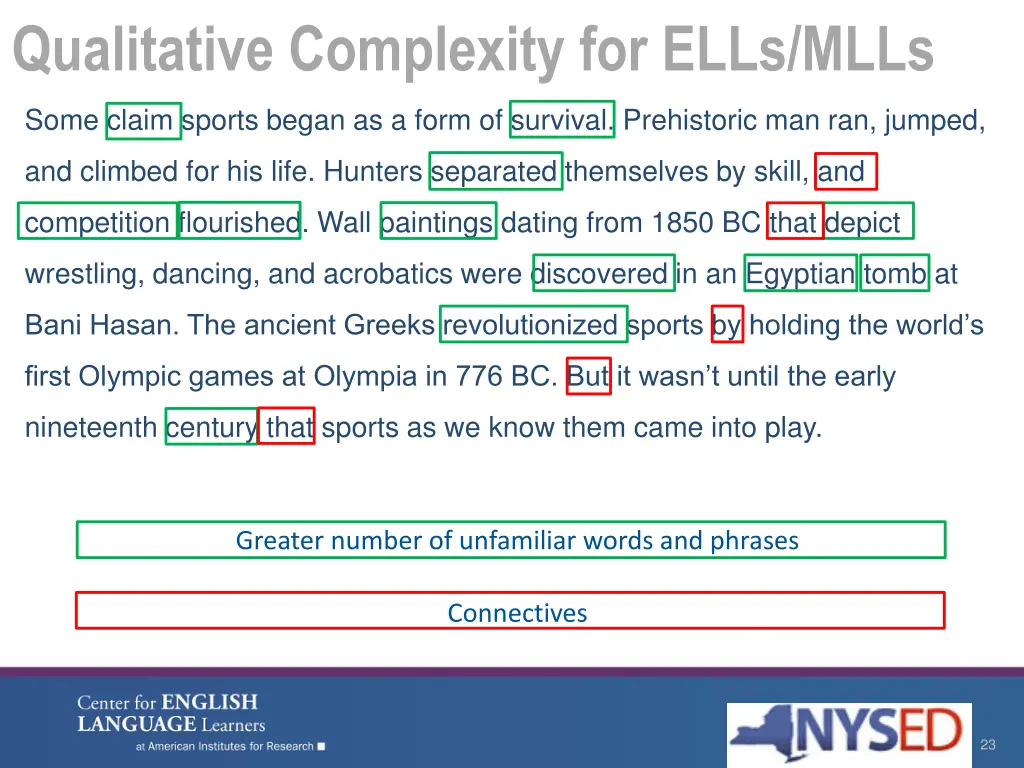 qualitative complexity for ells mlls