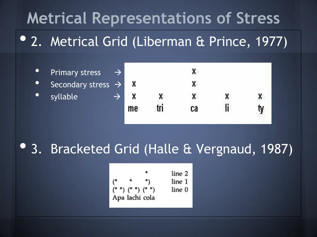 metrical representations of stress 2 metrical