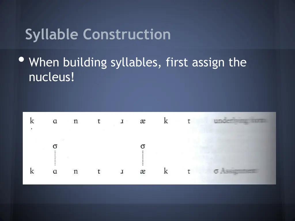 syllable construction when building syllables