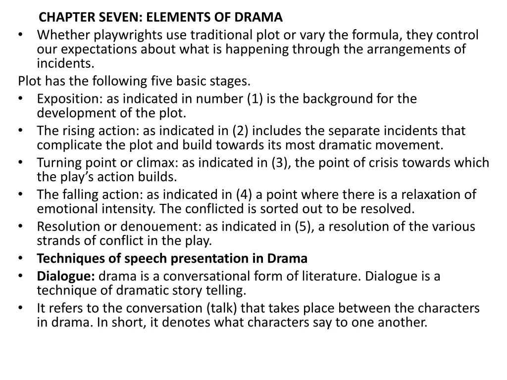 chapter seven elements of drama whether