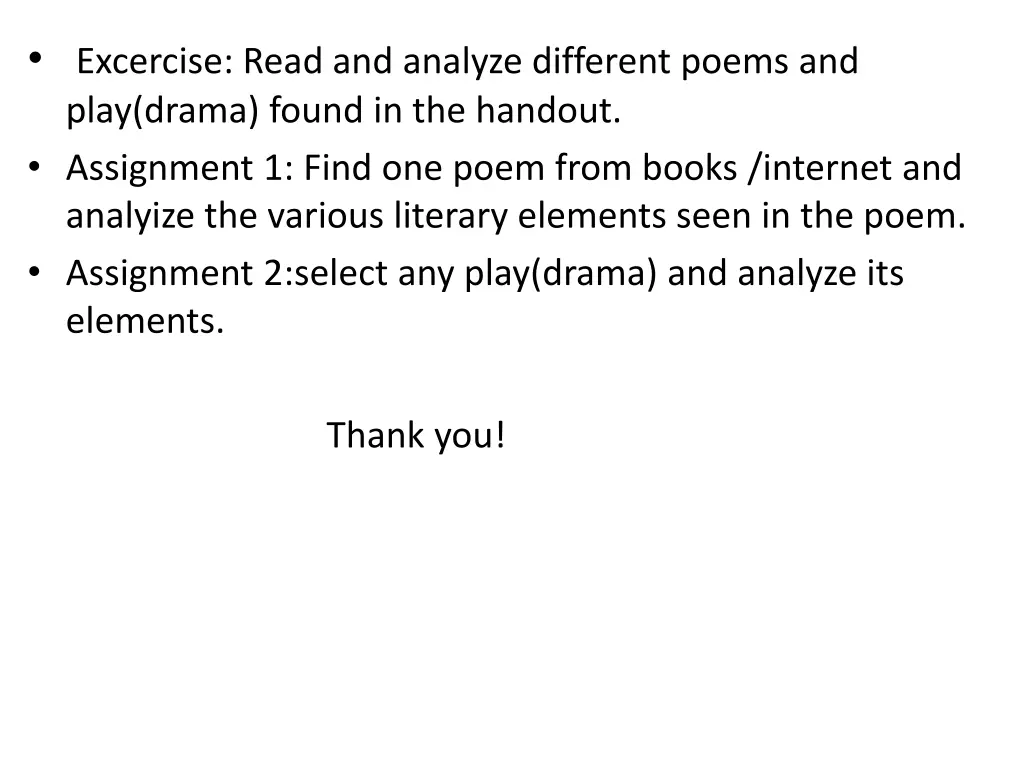 excercise read and analyze different poems