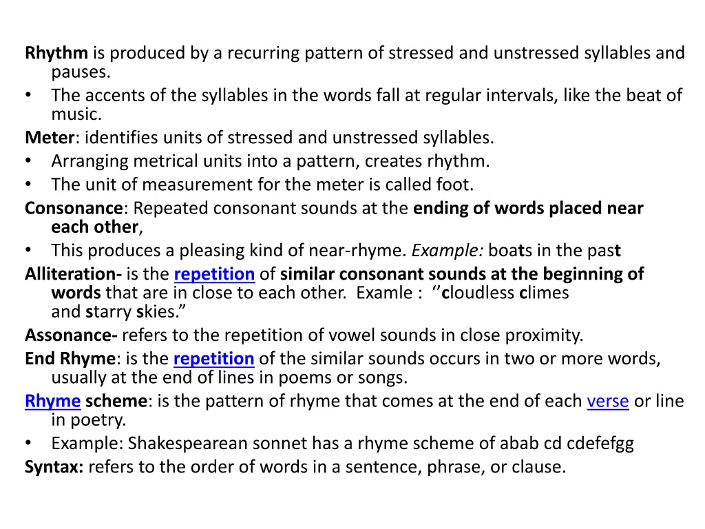 rhythm is produced by a recurring pattern