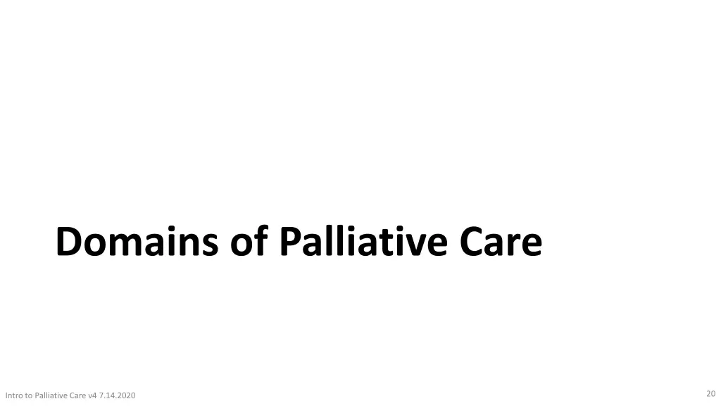 domains of palliative care