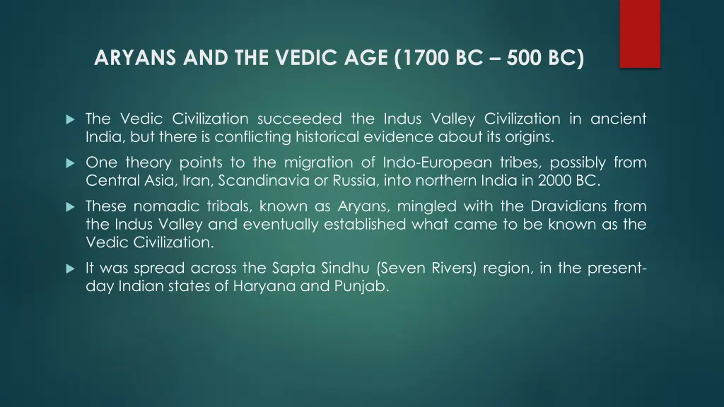 aryans and the vedic age 1700 bc 500 bc