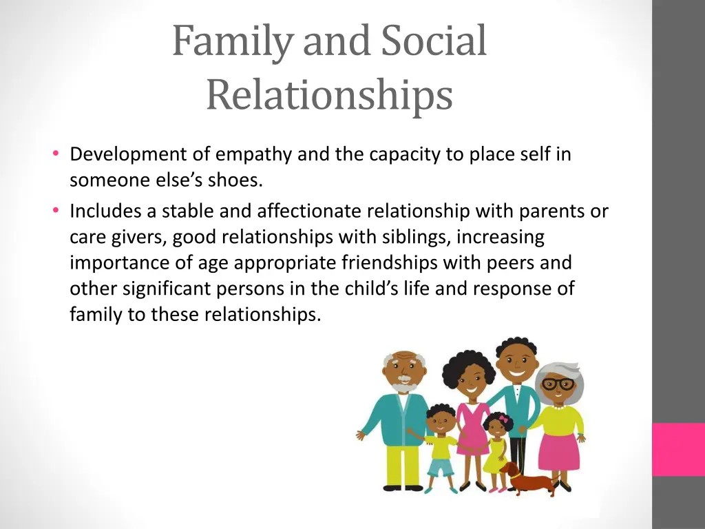 family and social relationships