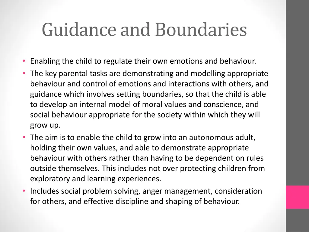 guidance and boundaries