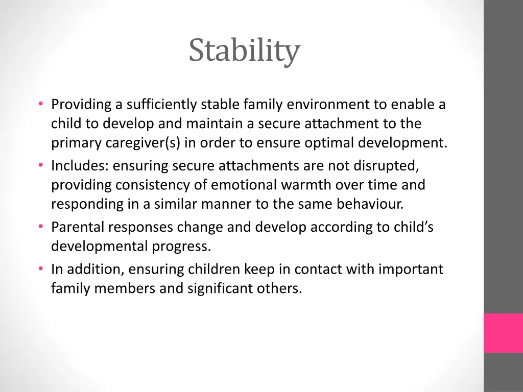 stability