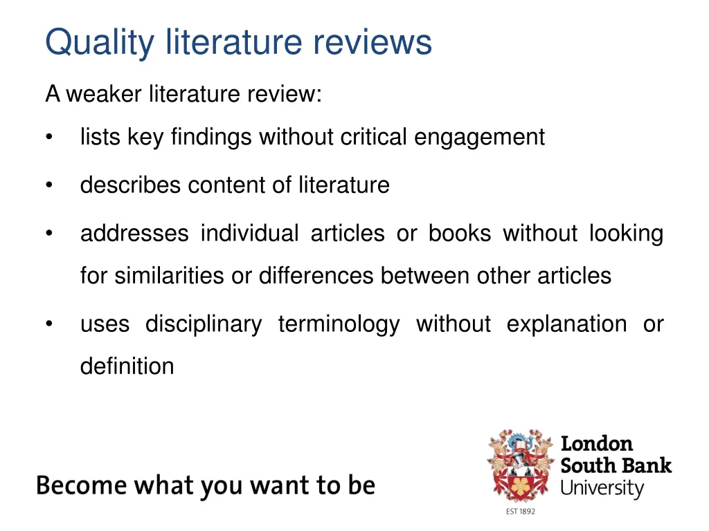 quality literature reviews