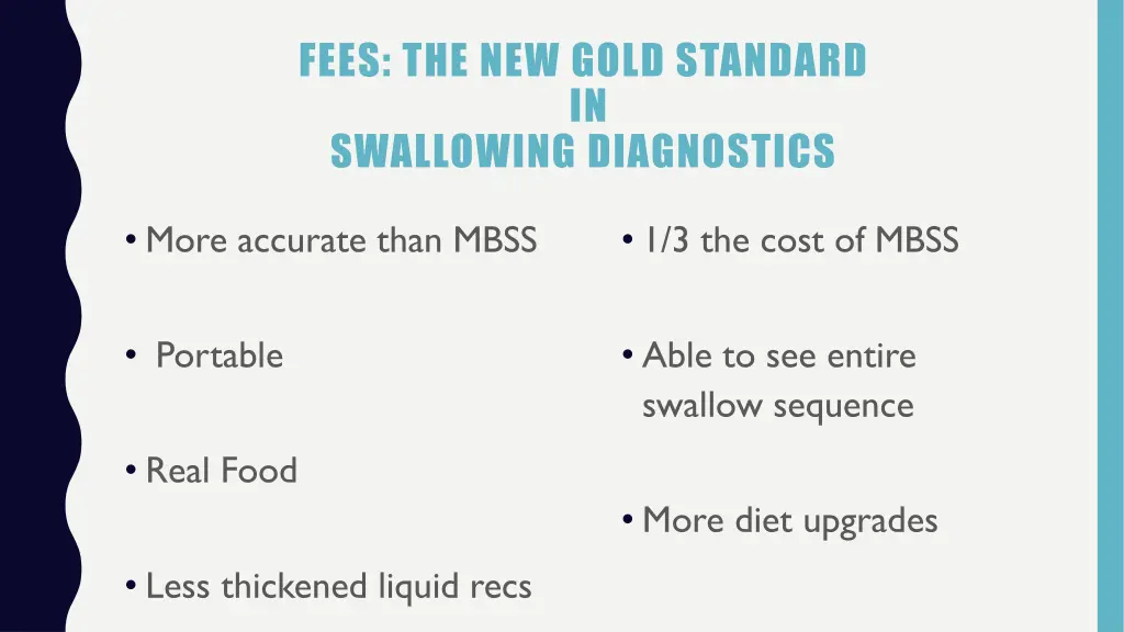 fees the new gold standard in swallowing