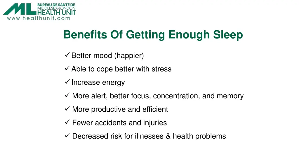 benefits of getting enough sleep