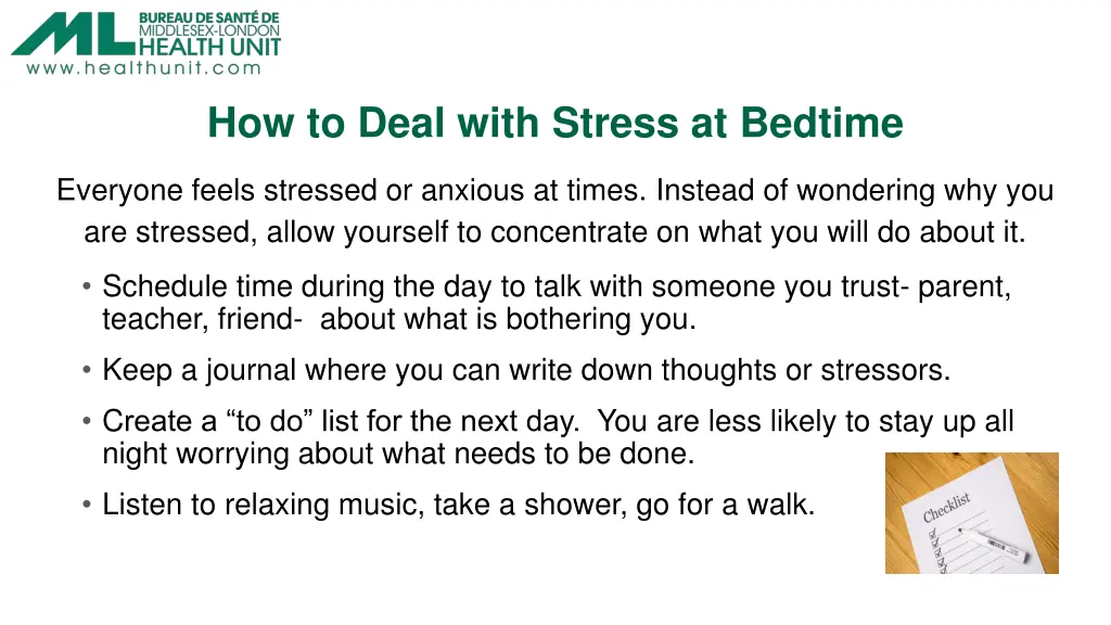 how to deal with stress at bedtime