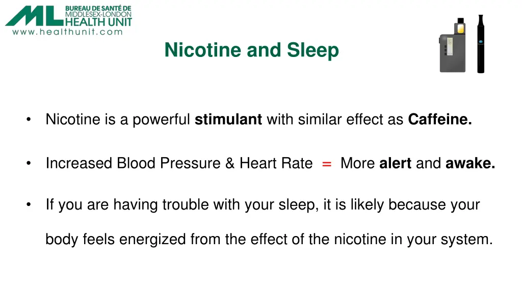 nicotine and sleep