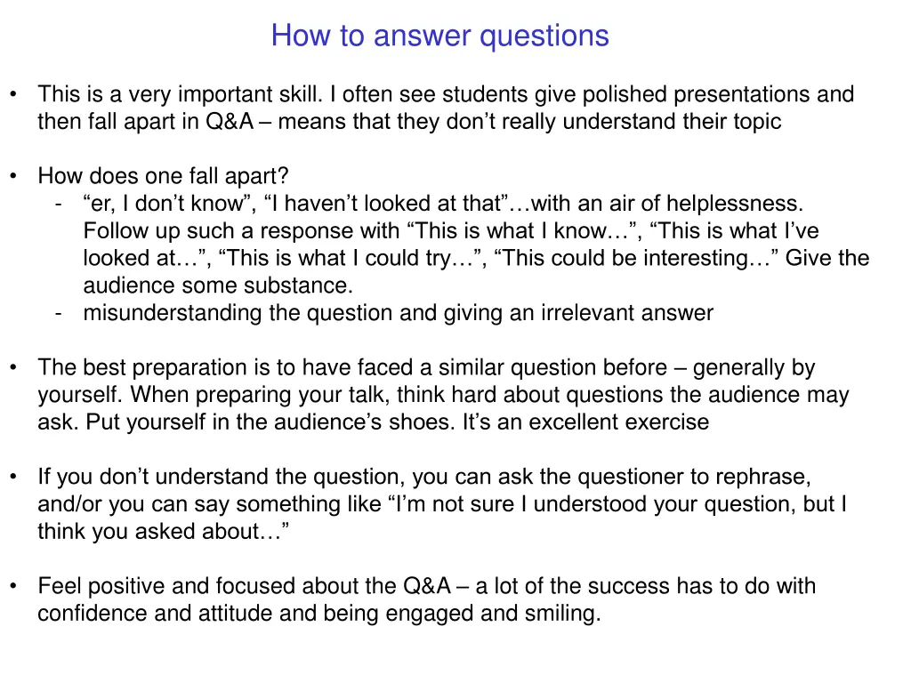 how to answer questions