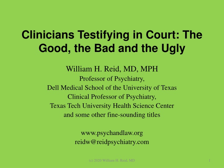 clinicians testifying in court the good