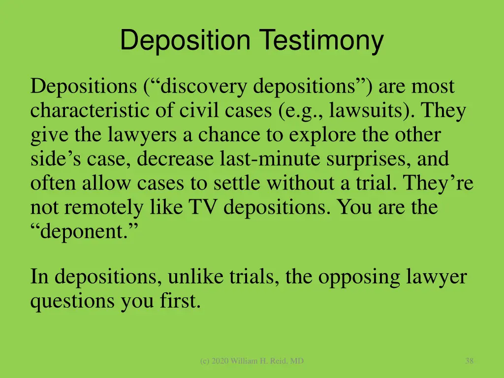 deposition testimony