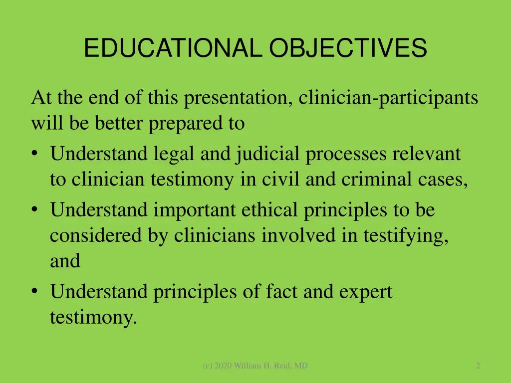 educational objectives