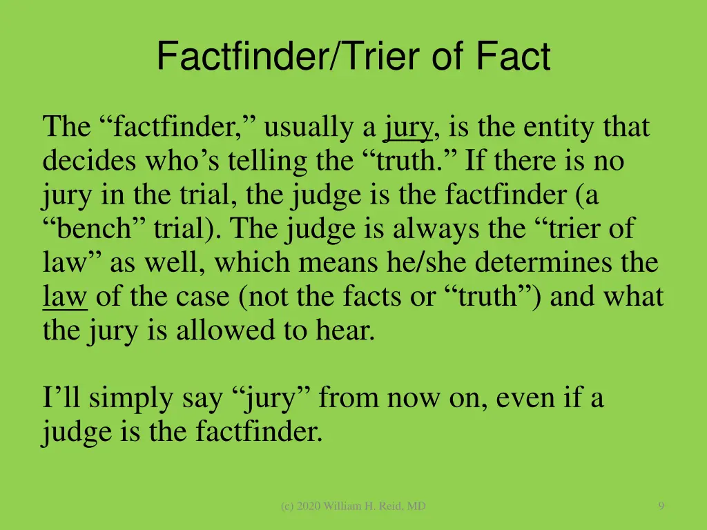 factfinder trier of fact