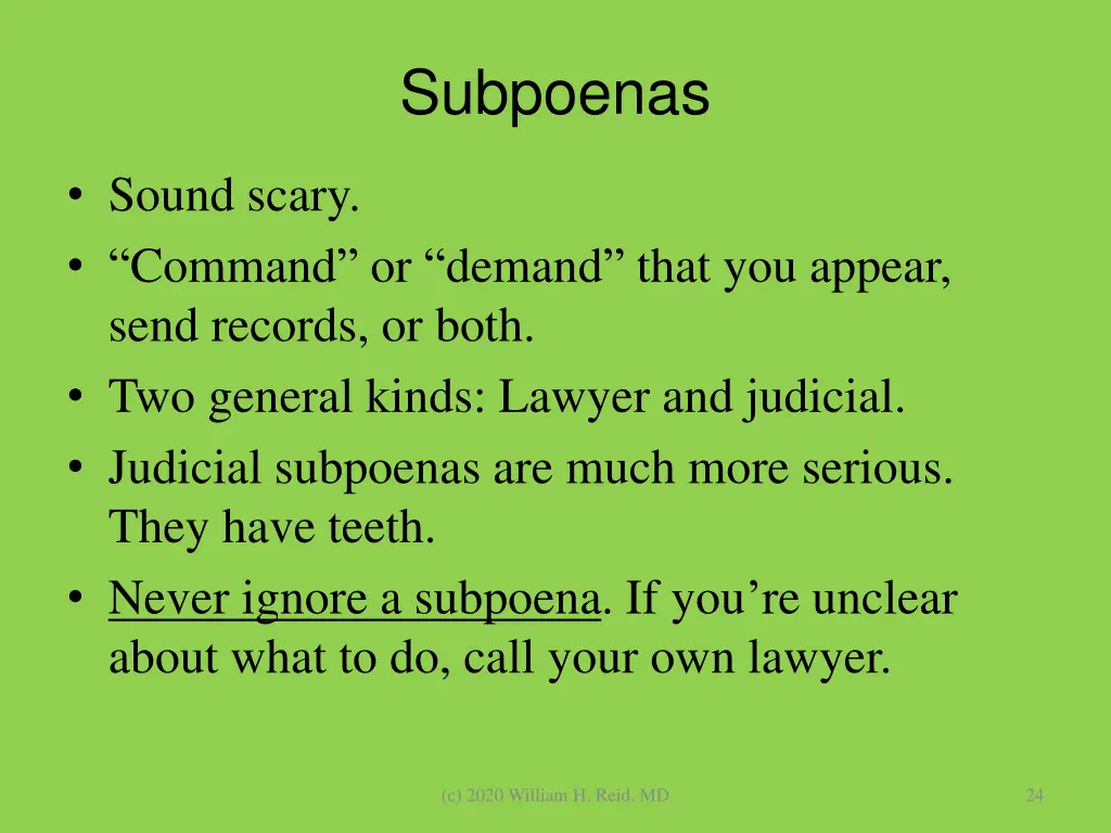 subpoenas