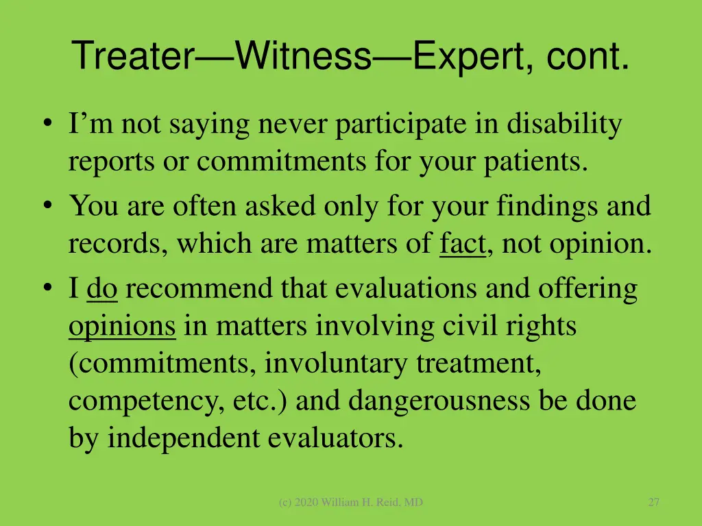 treater witness expert cont