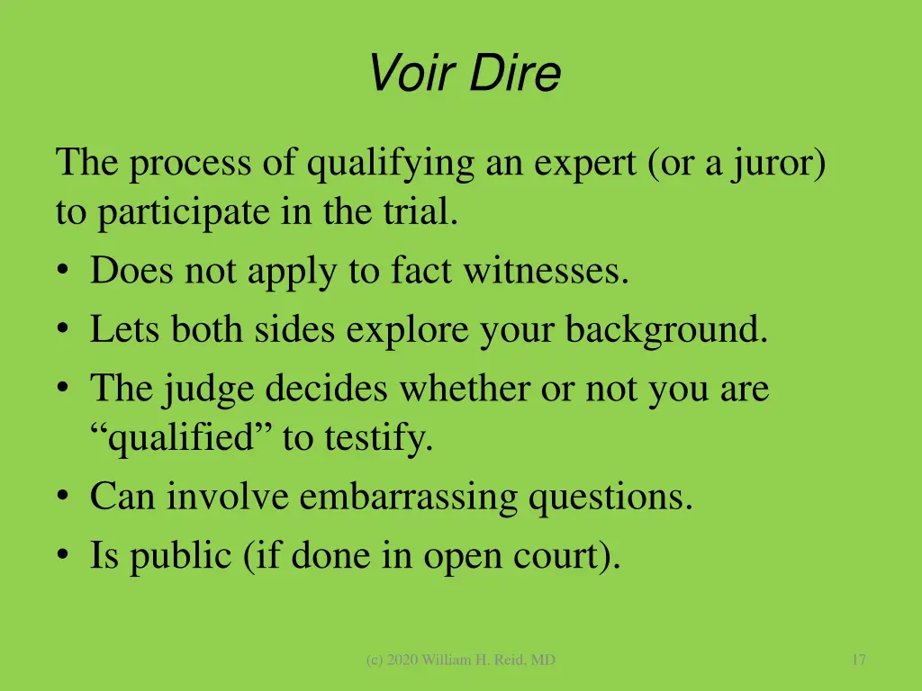 voir dire