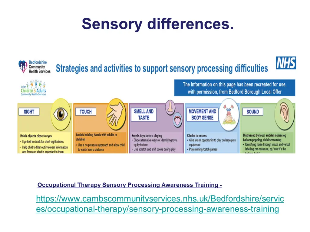 sensory differences