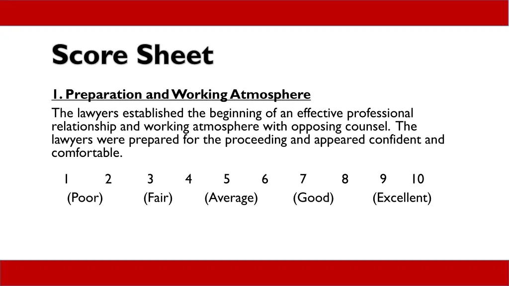 score sheet