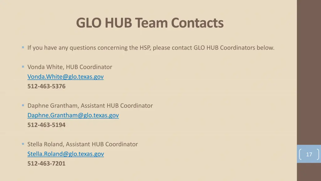 glo hub team contacts