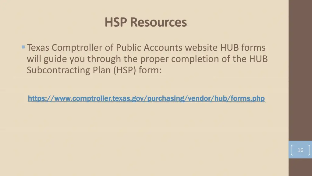 hsp resources